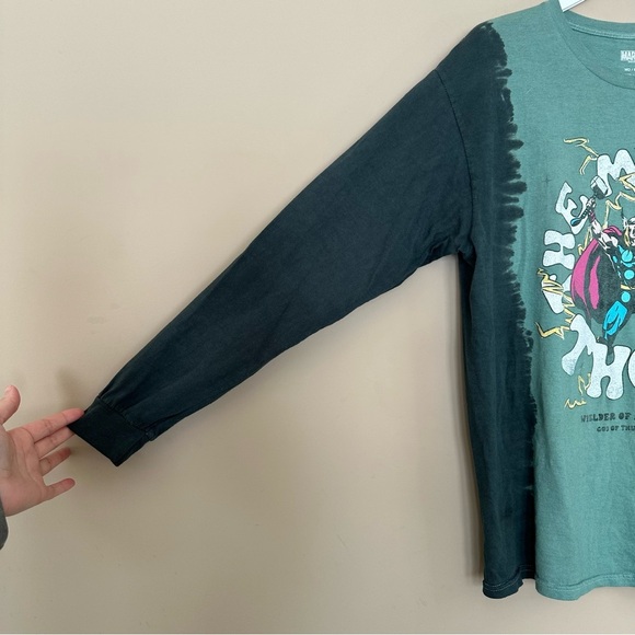 Thor Long Sleeve T-shirt Medium Unisex Marvel The Mighty Tie Dye Green Marvel - Picture 3 of 5